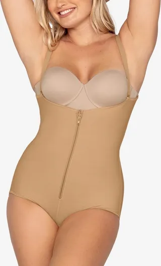 Leonisa Women's Firm Tummy-Control Wyob Power Slim Faja Bodysuit Shaper 018478