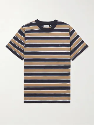 Leone Striped Cotton-Jersey T-Shirt