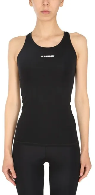 Jil Sander Logo Print Racerback Sports Tank Top