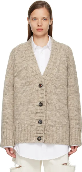 Maison Margiela Beige Y-Neck Cardigan