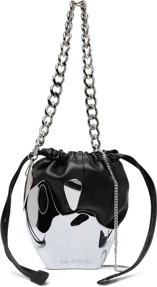 Black Chrome-Splash Bucket Bag