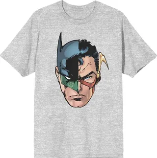 DC Comics Many Superheroes of DC Comics Men's Gray Tee Shirt T-Shirt-XX-Large