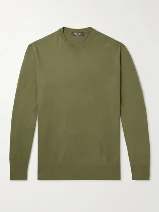 Slim-Fit Garment-Dyed Baby Cashmere Sweater
