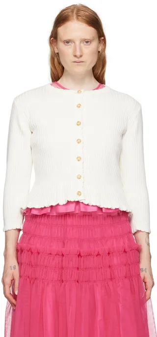 Molly Goddard Off-White Victoria Cardigan