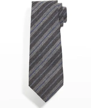 Men's Stripe Wool-Silk Tie