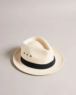 Mens Straw Trilby in Natural