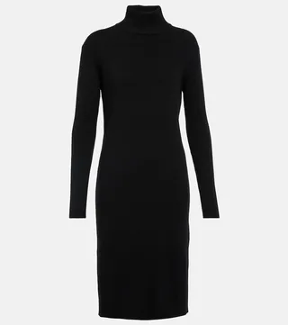 Turtleneck wool-blend sweater dress