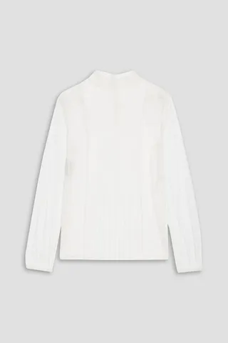 Pintucked tulle blouse