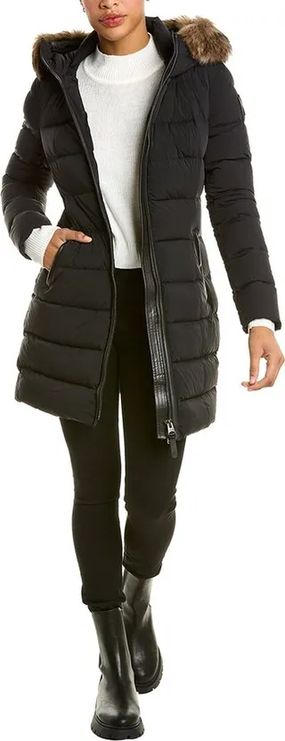 Mackage Calla Leather-Trim Down Coat