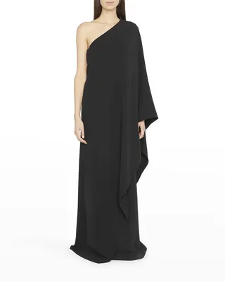 Sparrow Draped One-Shoulder Silk Gown