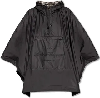 Salvatore Ferragamo Logo Detailed Hooded Windbreaker