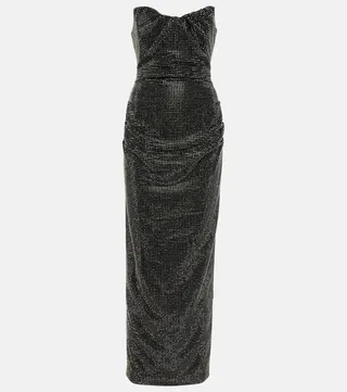Embellished strapless maxi dress