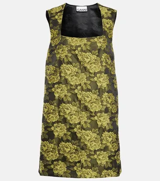 Floral jacquard minidress