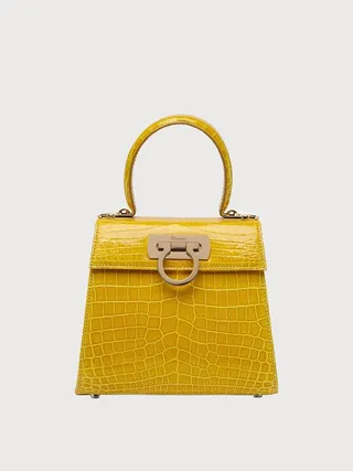 Ferragamo Women Iconic Top Handle (S) Yellow