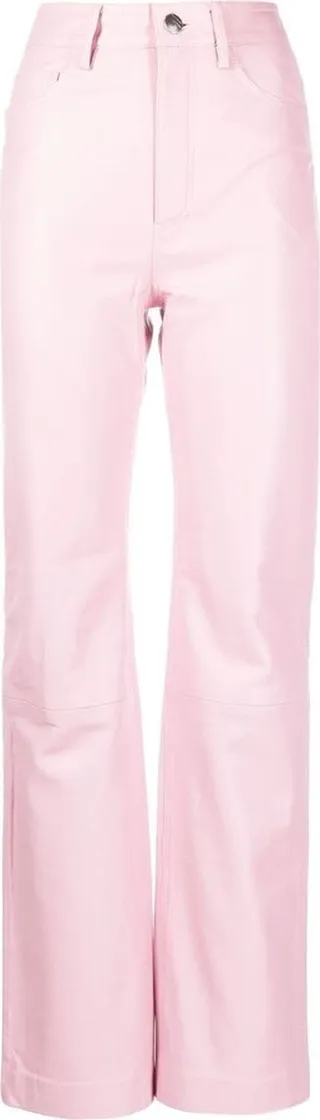 High-Waisted Leather Trousers