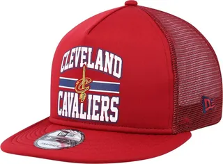 Men's New Era Wine Cleveland Cavaliers A-Frame 9FIFTY Snapback Trucker Hat