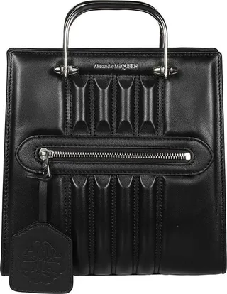 Alexander McQueen Logo Printed Quilted Tote Bag