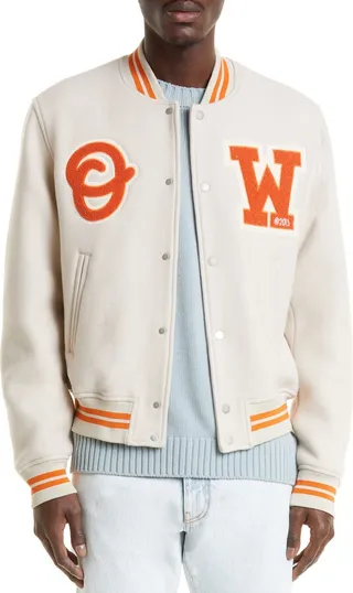 OW Patch Varsity Bomber Jacket