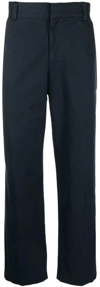 Pressed-Crease Four-Pocket Straight-Leg Trousers