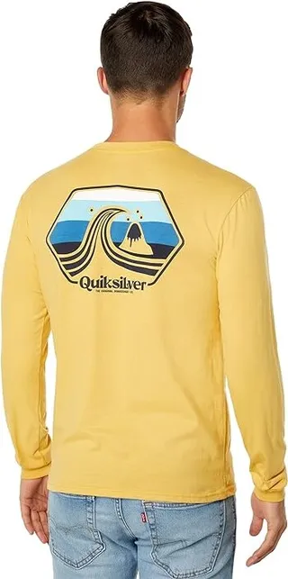 Quiksilver Port of Call Long Sleeve Tee (Ochre) Men's Clothing