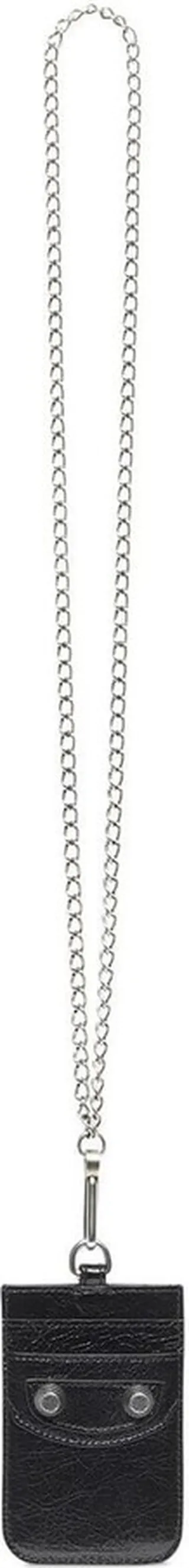 Hourglass card-holder necklace