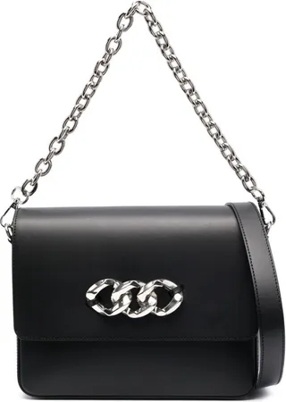 Chain-Detail Leather Tote Bag
