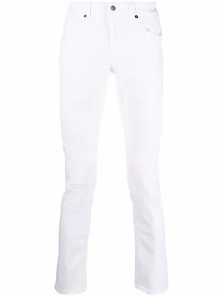 Skinny Distressed Cotton Trousers
