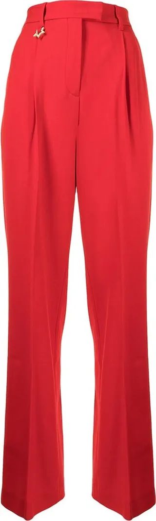 Pleated-Front Straight-Leg Trousers