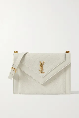 SAINT LAURENT - Gaby Quilted Leather Shoulder Bag - Cream