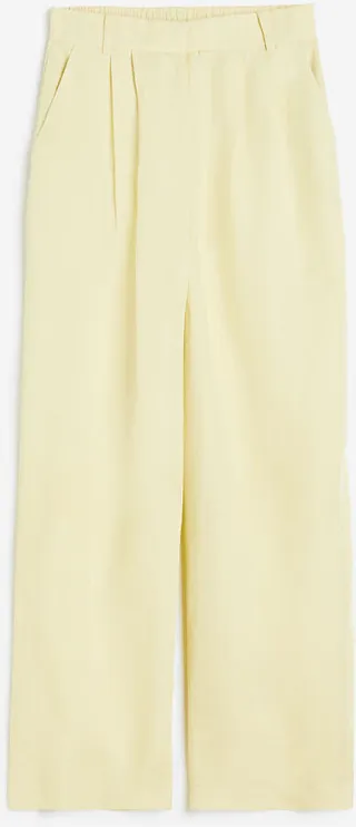 Wide-leg Linen-blend Pants