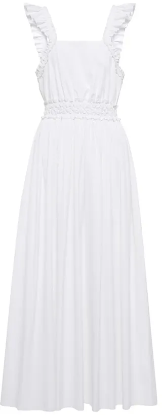 Pleated cotton midi dress