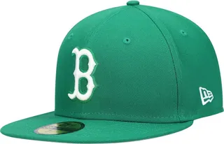 Men's Green Boston Red Sox Logo White 59FIFTY Fitted Hat