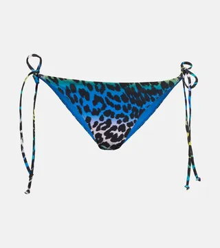 Leopard-print bikini bottoms