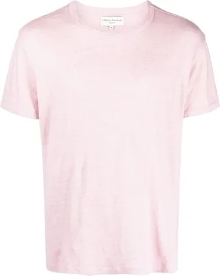 short-sleeve linen-blend T-shirt