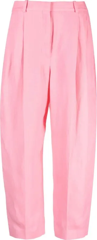 Pleated Cropped Trousers