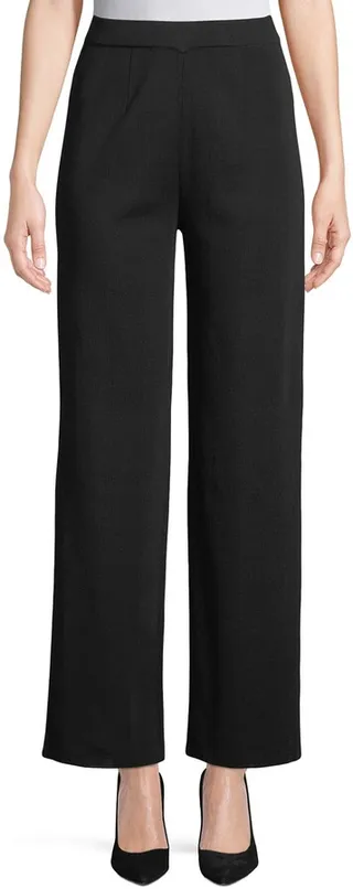 Wide-Leg Knit Pull-On Pants