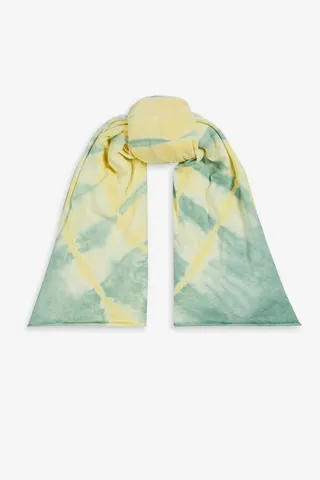 Tie-dyed cotton-jersey scarf