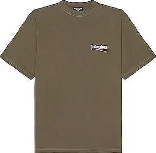 Balenciaga Embro Tshirt in Olive