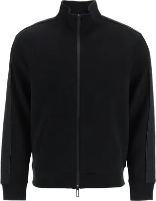 Double Jersey Track Jacket With Logo Bands