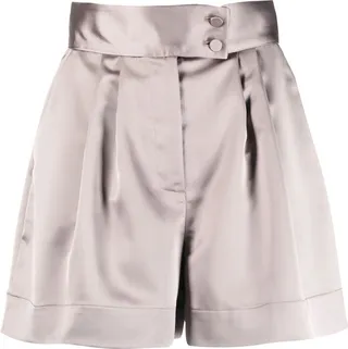 Satin-Finish Pleat-Detail Tailored Trousers
