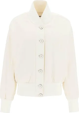 Jil Sander Bomber Jacket With Embroidered Monogram