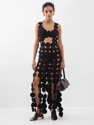 Multi-circle Crepe Asymmetric Dress