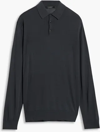 Wool polo sweater