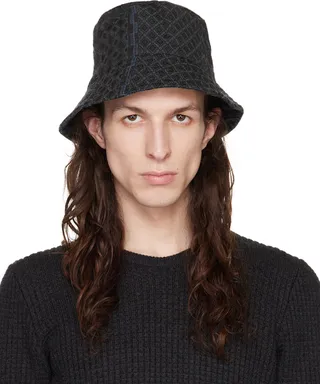 Engineered Garments Black Geo Bucket Hat