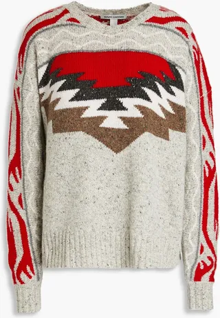 Donegal intarsia-knit cashmere sweater