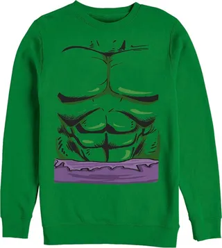 Men's Marvel Halloween Hulk Classic Costume Sweatshirt - Kelly Green - Large