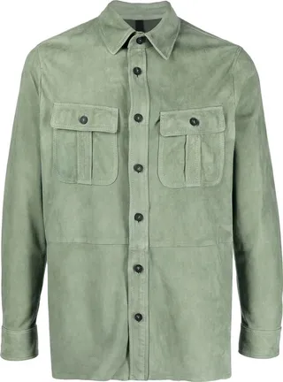 Buttoned-Up Leather Jacket