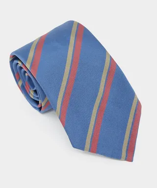 Italian Silk Tie in Red Double Stripe