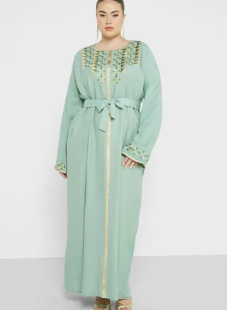 Embellished Belted Jalabiya
