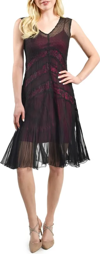 Lace Insert Cocktail Dress